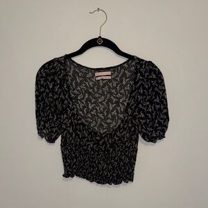 Urban Outfitters Black and White Floral Blouse